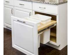 Top Mount Soft-Close Double Trash Can Unit in Cabinet
