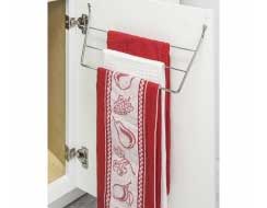 dish towel rack inside cabinet